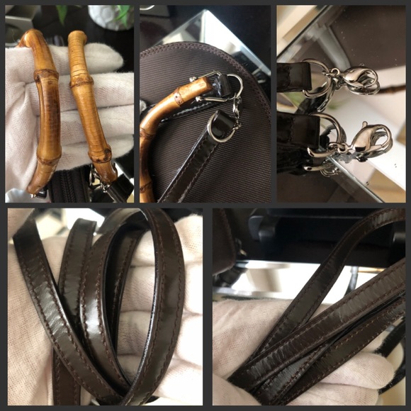 ✨Vintage Rare & Hard to Find GUCCI Bamboo Wallet On Chain Crossbody Mini Bag - Picture 13 of 16